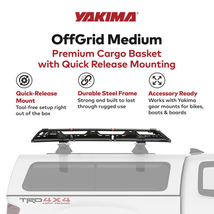 Yakima OffGrid Medium Cargo Basket Roof Rack, Compatible w/StreamLine Systems - Find Fresh Goods