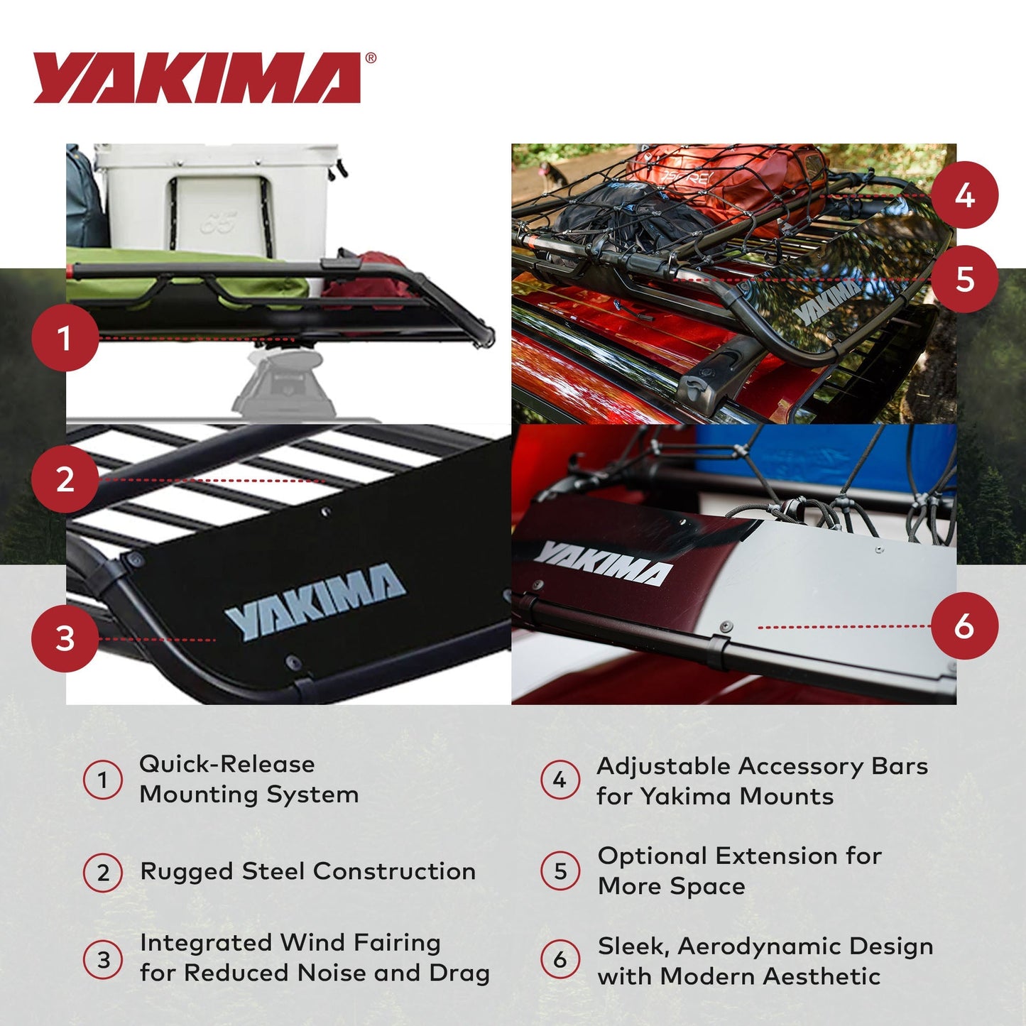 Yakima OffGrid Medium Cargo Basket Roof Rack, Compatible w/StreamLine Systems - Find Fresh Goods