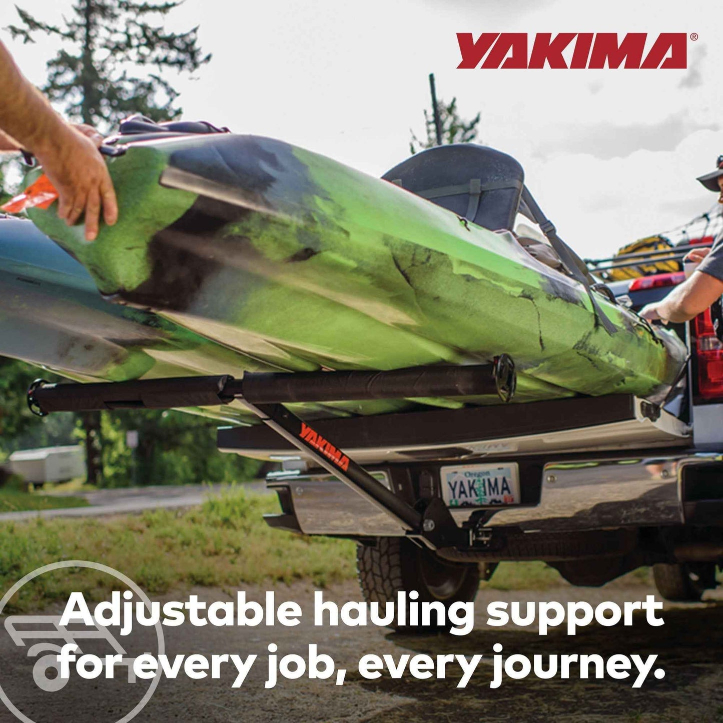 Yakima LongArm Aluminum Hitch Mounted Adjustable Truck Bed Extender Rack, Black