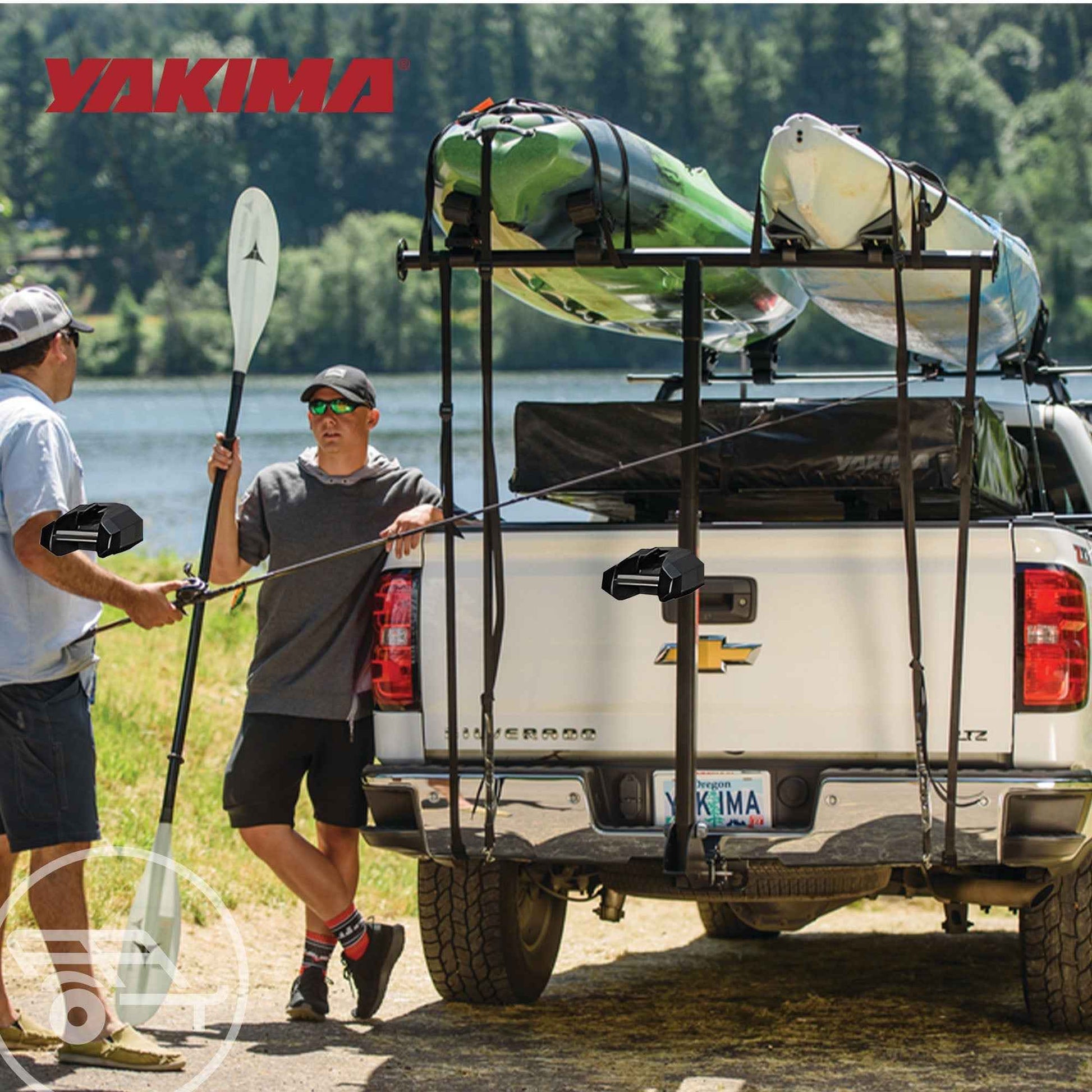 Yakima LongArm Aluminum Hitch Mounted Adjustable Truck Bed Extender Rack, Black