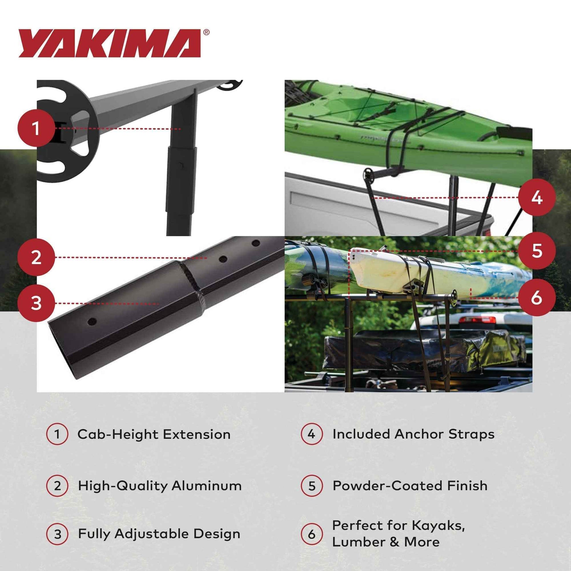 Yakima 3 Pound Aluminum LongArm Height Extension for LongArm Bed Extender, Black