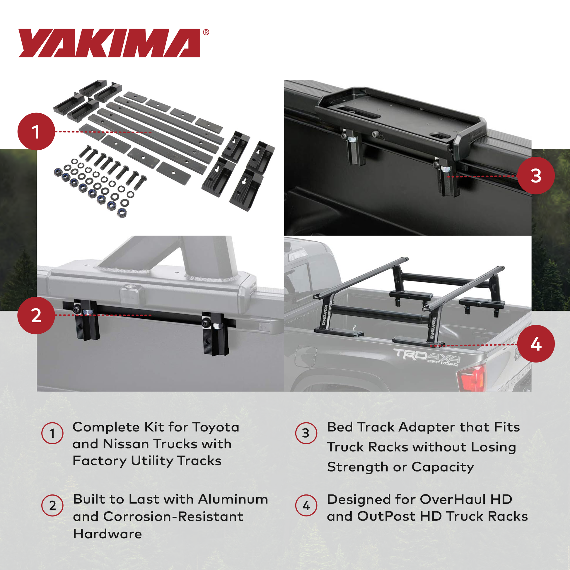 YAKIMA Bed Track Adapter Kit 1 for Toyota and Nissan Truck Bed Rack Systems - Find Fresh Goods