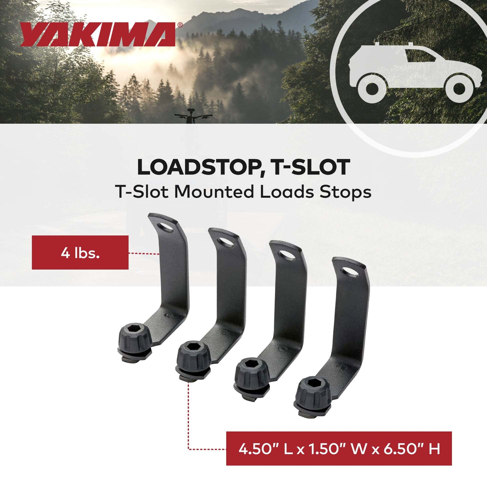 Yakima LoadStop Steel T-Slot Mounted Load Stops Accessory for Yakima Crossbars - Find Fresh Goods