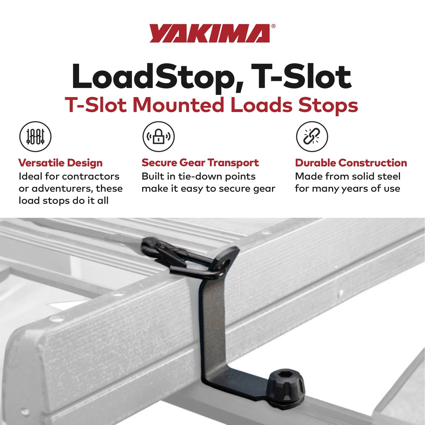 Yakima LoadStop Steel T-Slot Mounted Load Stops Accessory for Yakima Crossbars - Find Fresh Goods