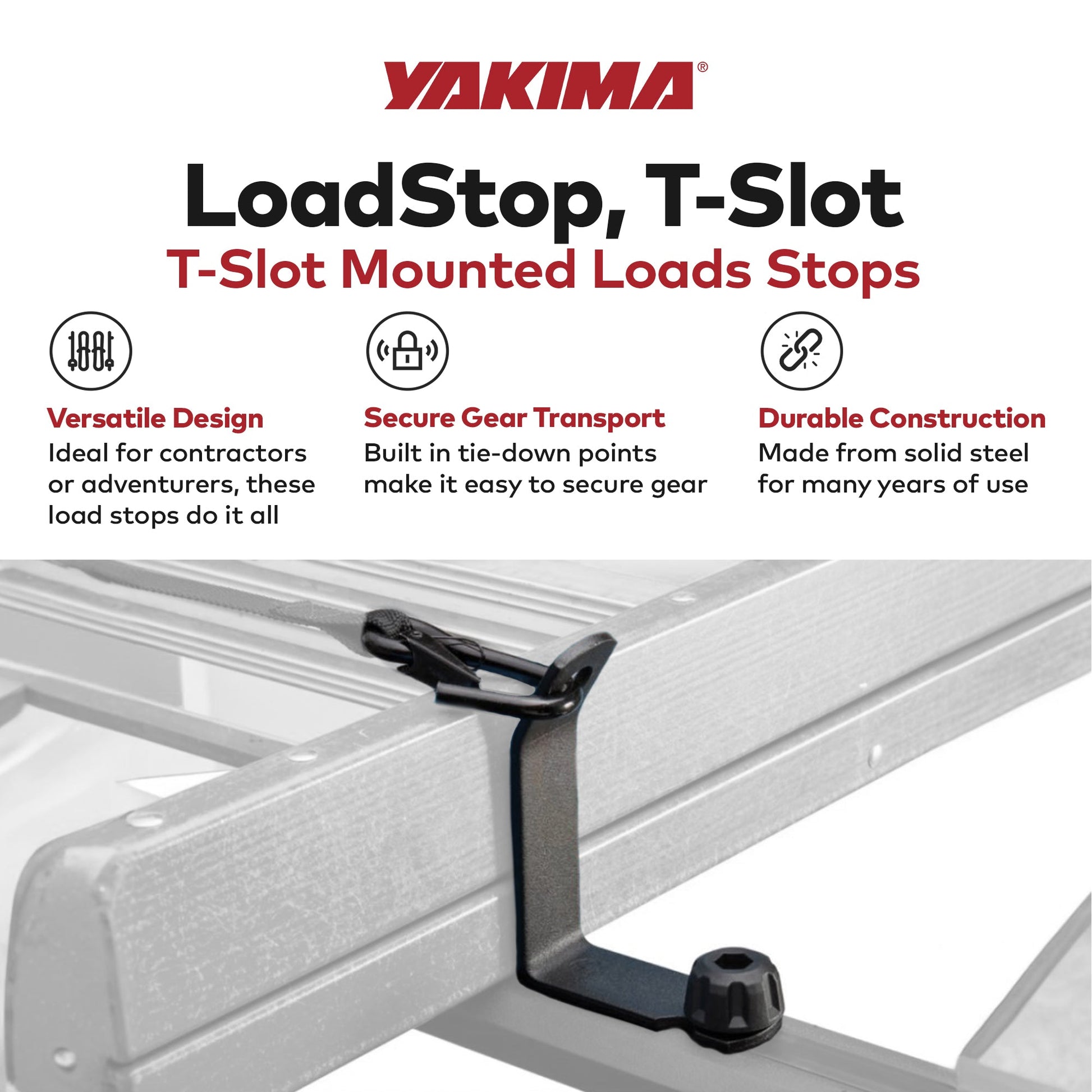 Yakima LoadStop Steel T-Slot Mounted Load Stops Accessory for Yakima Crossbars - Find Fresh Goods