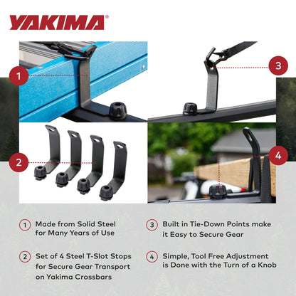 Yakima LoadStop Steel T-Slot Mounted Load Stops Accessory for Yakima Crossbars - Find Fresh Goods