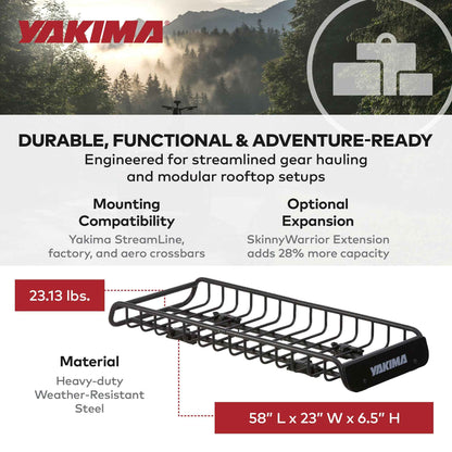 Yakima SkinnyWarrior Long & Narrow Cargo Basket for Yakima StreamLine Crossbars