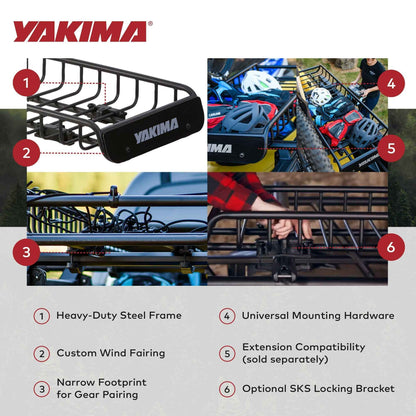Yakima SkinnyWarrior Long & Narrow Cargo Basket for Yakima StreamLine Crossbars
