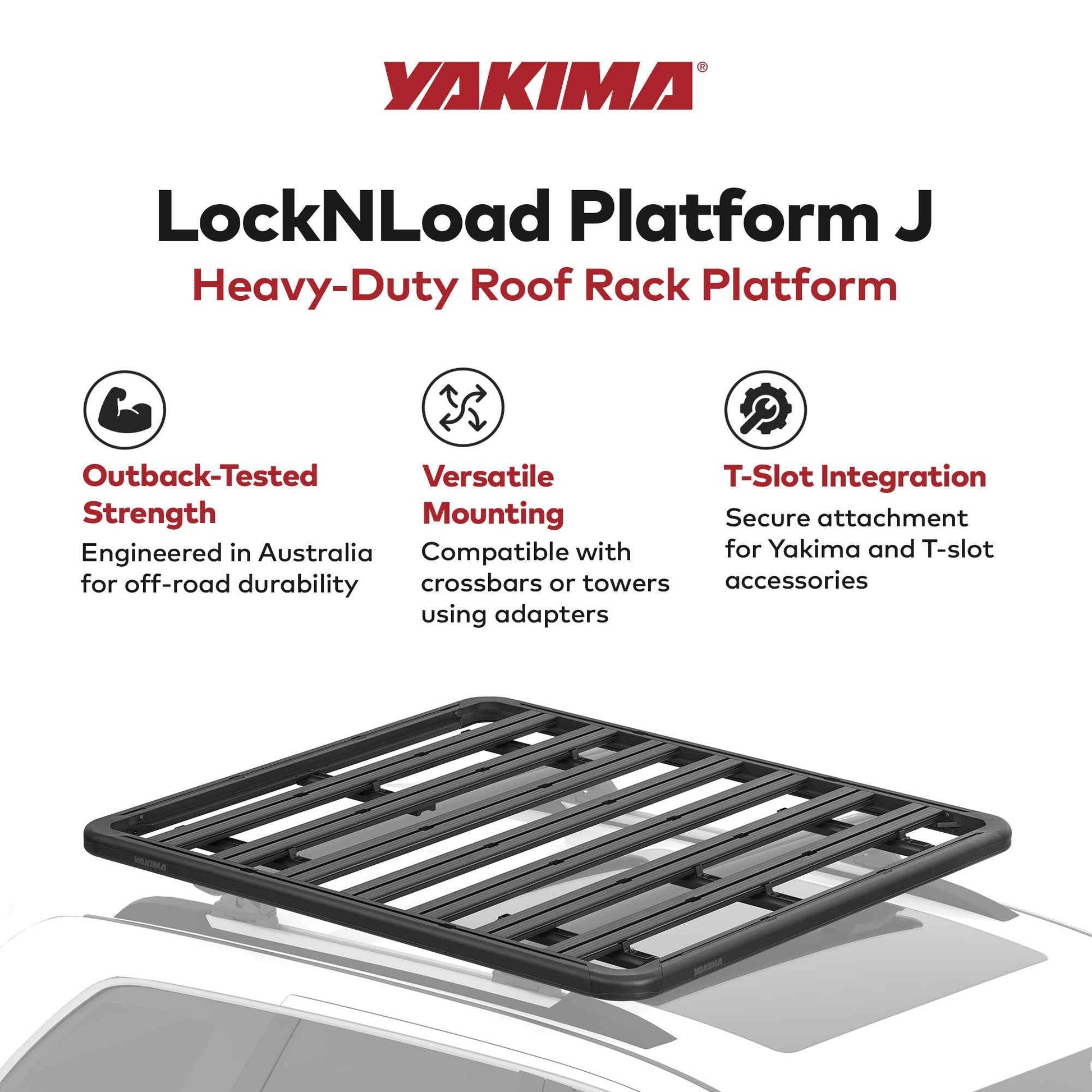Yakima 76 by 65 Inch LockNLoad 3 Bar System Heavy Duty Roof Rack Platform, Black