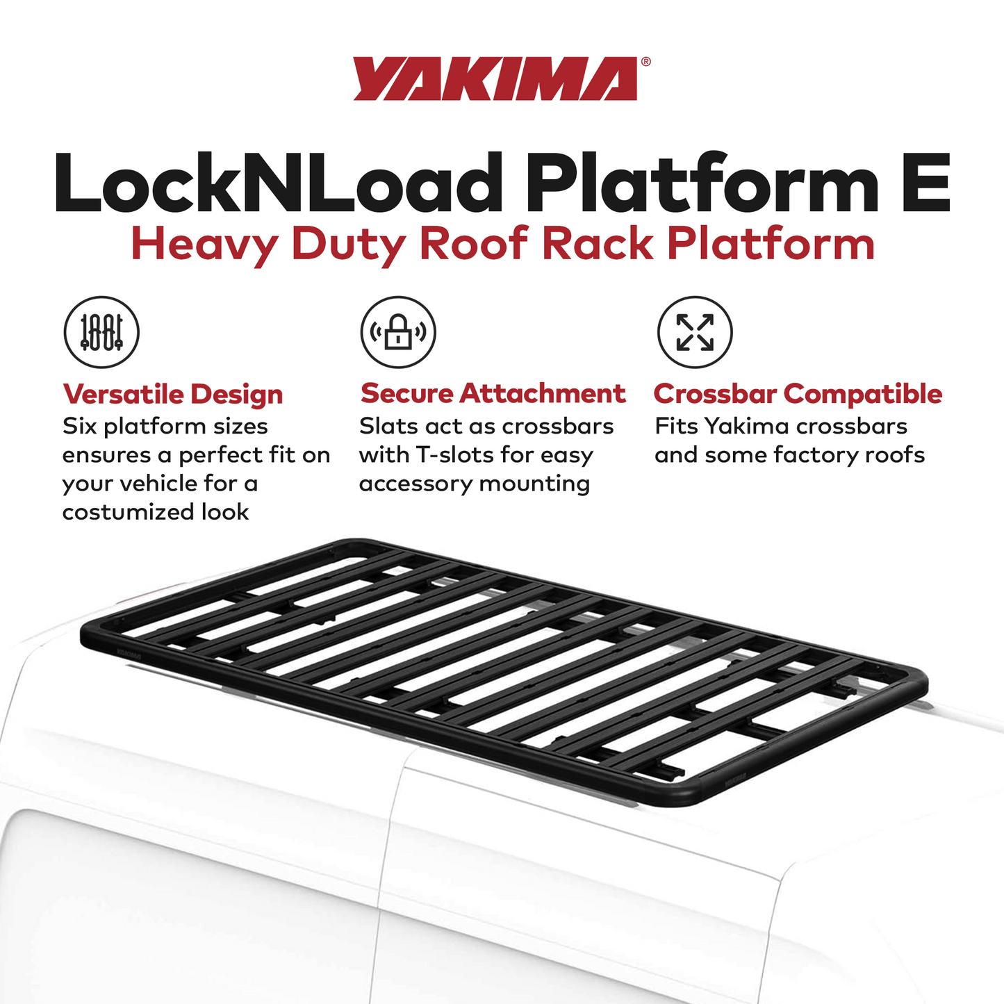 YAKIMA 84 by 49 Inch LockNLoad 3 Bar System Heavy Duty Roof Rack Platform, Black - Find Fresh Goods