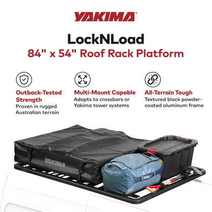 YAKIMA 84 by 54 Inch LockNLoad 3 Bar System Heavy Duty Roof Rack Platform, Black - Find Fresh Goods