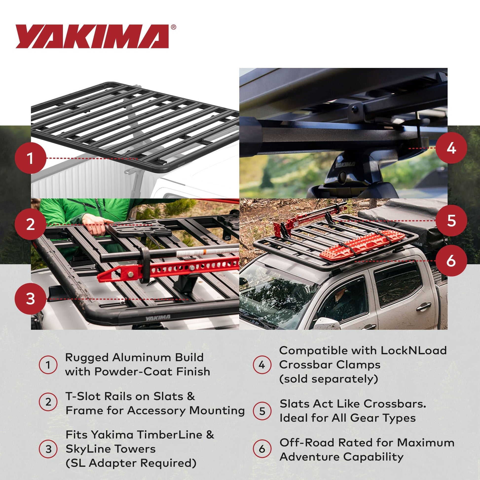 YAKIMA 84 by 54 Inch LockNLoad 3 Bar System Heavy Duty Roof Rack Platform, Black - Find Fresh Goods