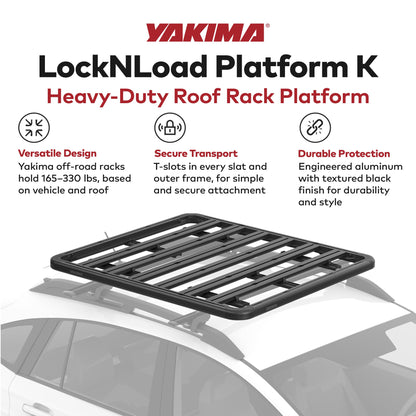 Yakima 55 by 49 Inch LockNLoad 3 Bar System Heavy Duty Roof Rack Platform, Black - Find Fresh Goods