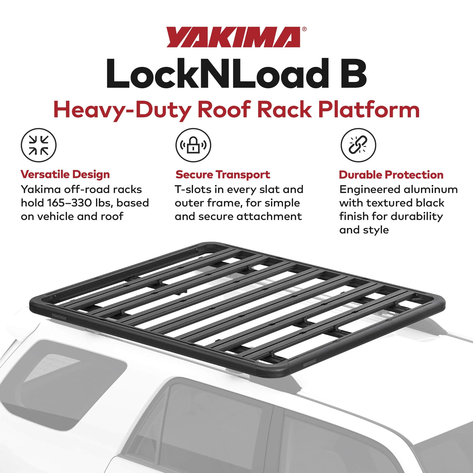 Yakima 60 by 54 Inch LockNLoad 3 Bar System Heavy Duty Roof Rack Platform, Black - Find Fresh Goods