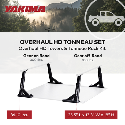 Yakima Aluminum OverHaul HD Towers with Tonneau Kit Mounting Hardware, Black - Find Fresh Goods