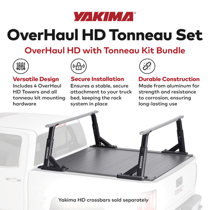Yakima Aluminum OverHaul HD Towers with Tonneau Kit Mounting Hardware, Black - Find Fresh Goods