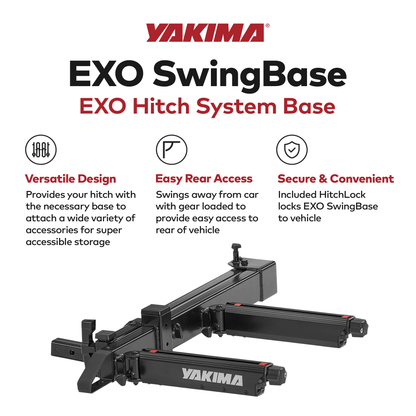 Yakima EXO SwingBase 2 Inch Hitch Base Rack Storage System with HitchLock, Black - Find Fresh Goods