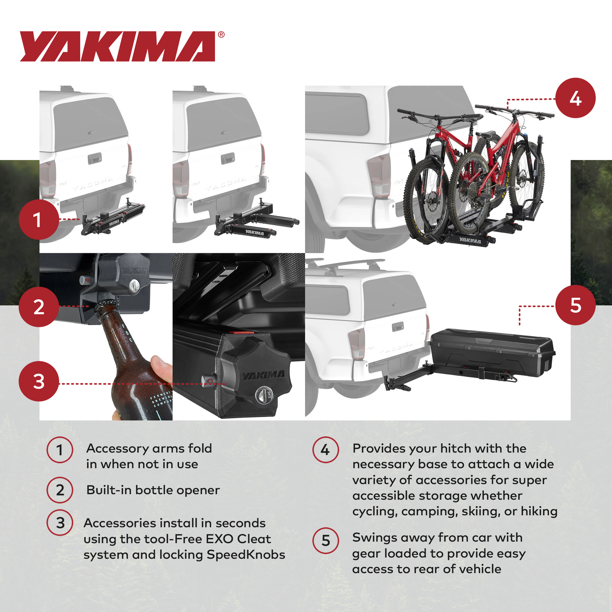 Yakima EXO SwingBase 2 Inch Hitch Base Rack Storage System with HitchLock, Black - Find Fresh Goods
