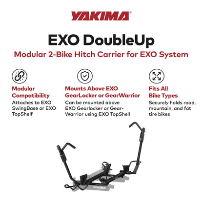 Yakima EXO DoubleUp 2 Bike Capacity for EXO SwingBase or EXO TopShelf, Black