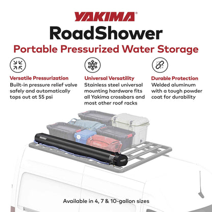 YAKIMA RoadShower Large 10 Gallon Portable Pressurized Water Storage, Black