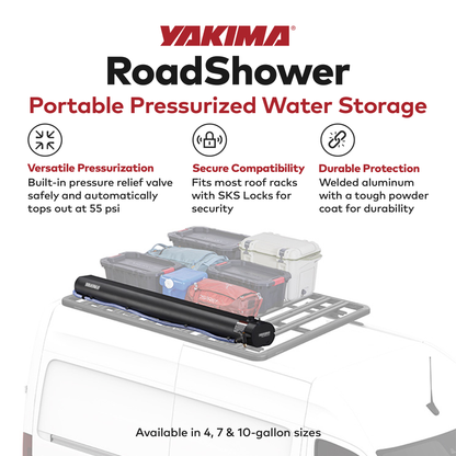 YAKIMA RoadShower Medium 7 Gallon Portable Pressurized Water Storage, Black - Find Fresh Goods