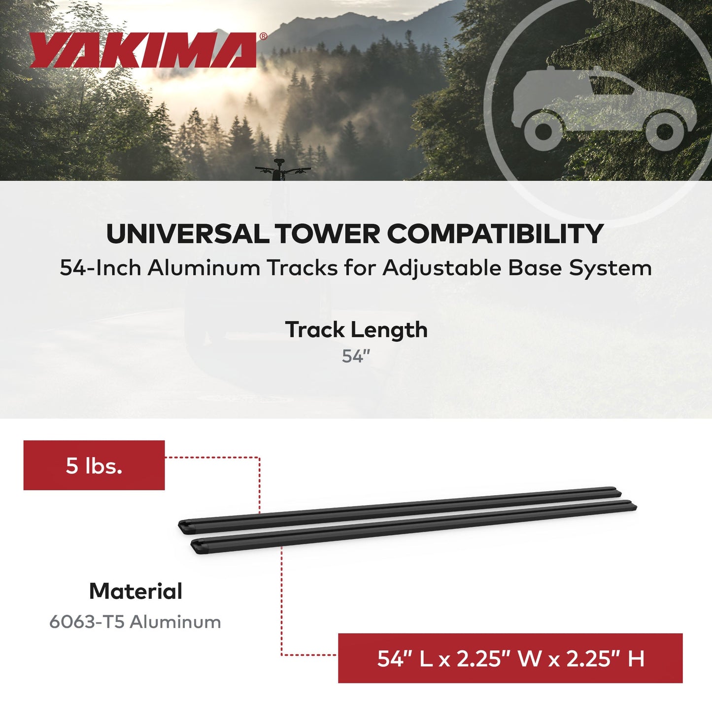 Yakima HD Track 54 Inch Car Roof Top Rack Mounting System with CapNuts, Black - Find Fresh Goods