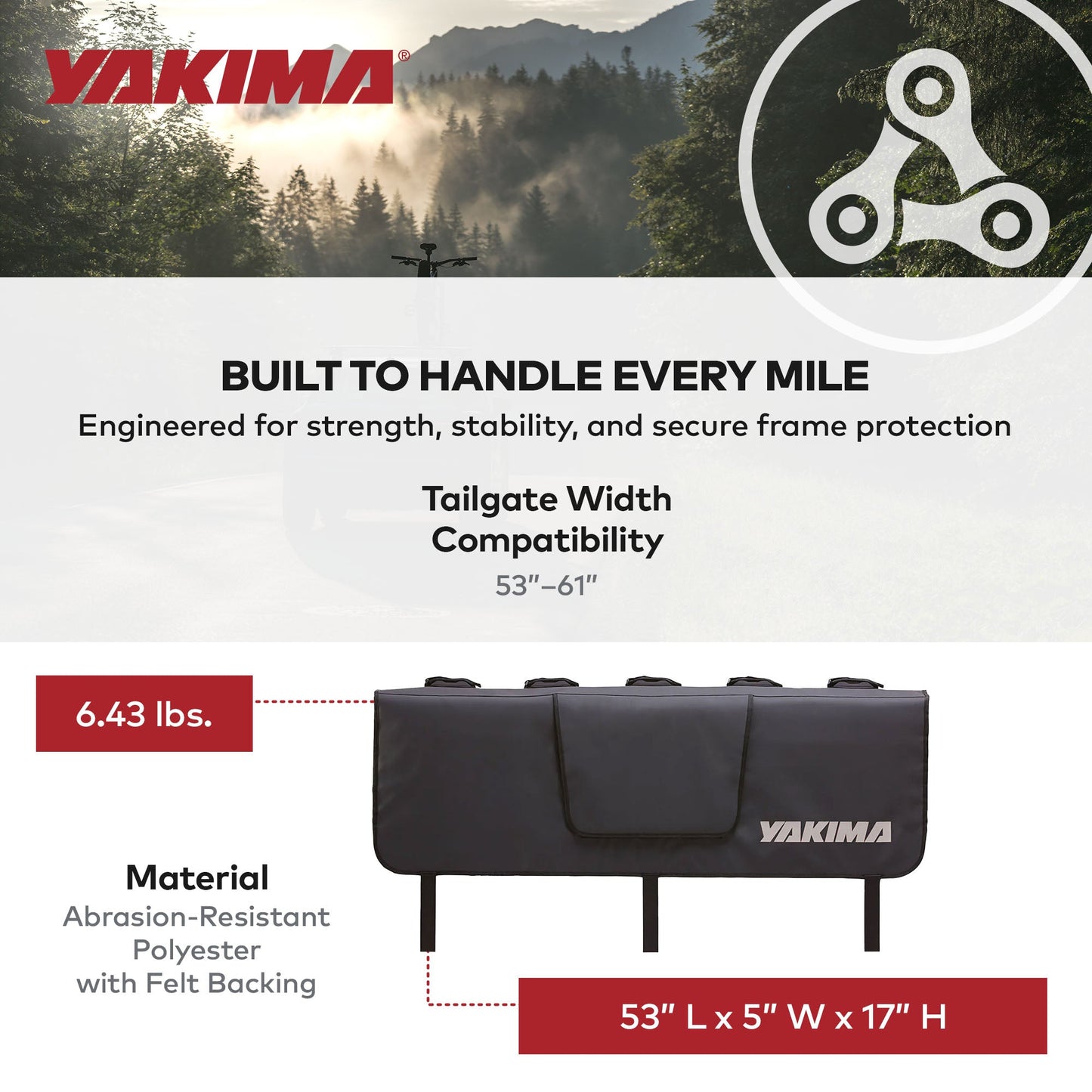 Yakima GateKeeper Truck Bed Tailgate Pad for Transport, Up to 6 Bikes, Black - Find Fresh Goods