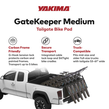 Yakima GateKeeper Truck Bed Tailgate Pad for Transport, Up to 6 Bikes, Black - Find Fresh Goods