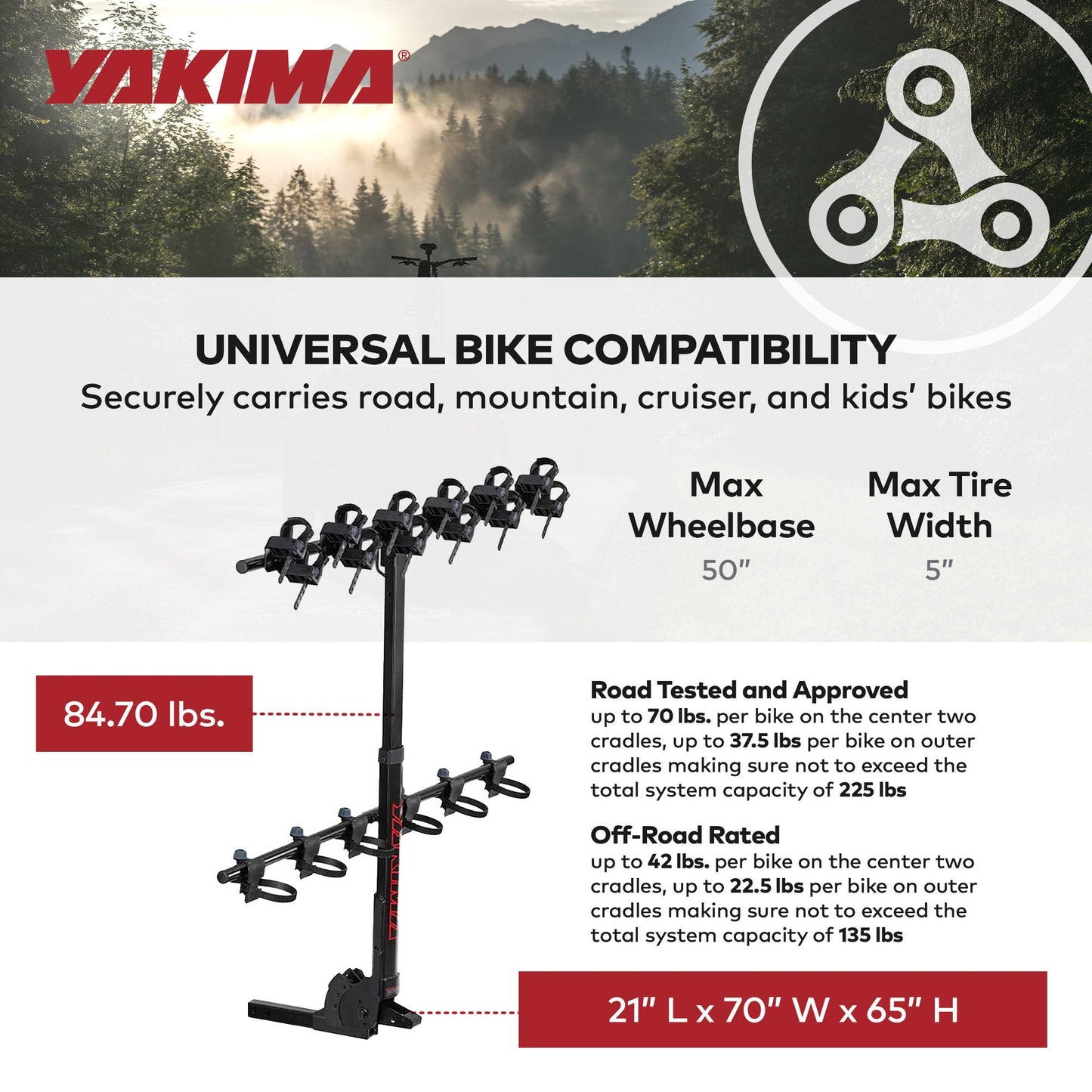 Yakima HangTight 6 Vertical Hanging Hitch Bike Rack for 2 Inch Hitch Receivers - Find Fresh Goods
