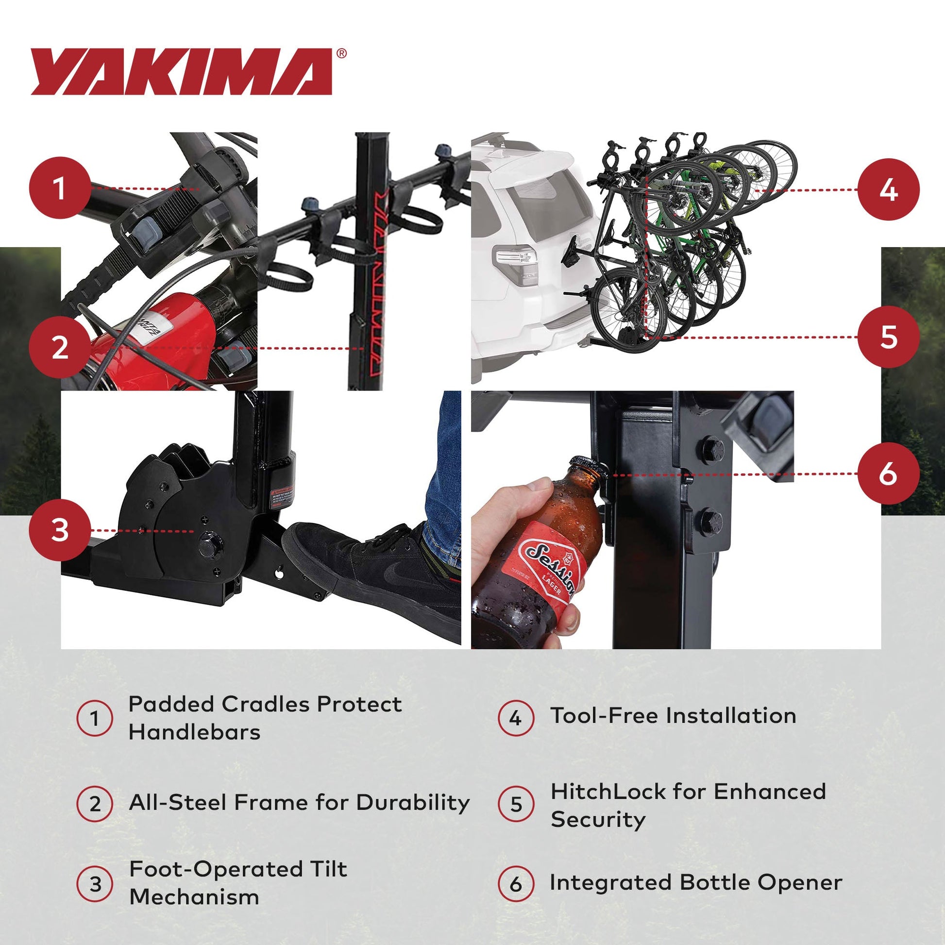 Yakima HangTight 6 Vertical Hanging Hitch Bike Rack for 2 Inch Hitch Receivers - Find Fresh Goods