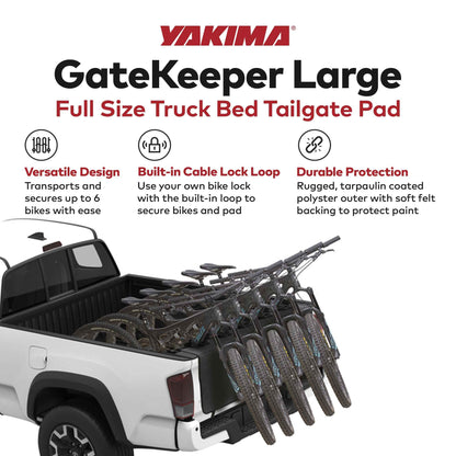 Yakima GateKeeper Full Size Truck Bed Large Polyester Tailgate Bike Pad, Black