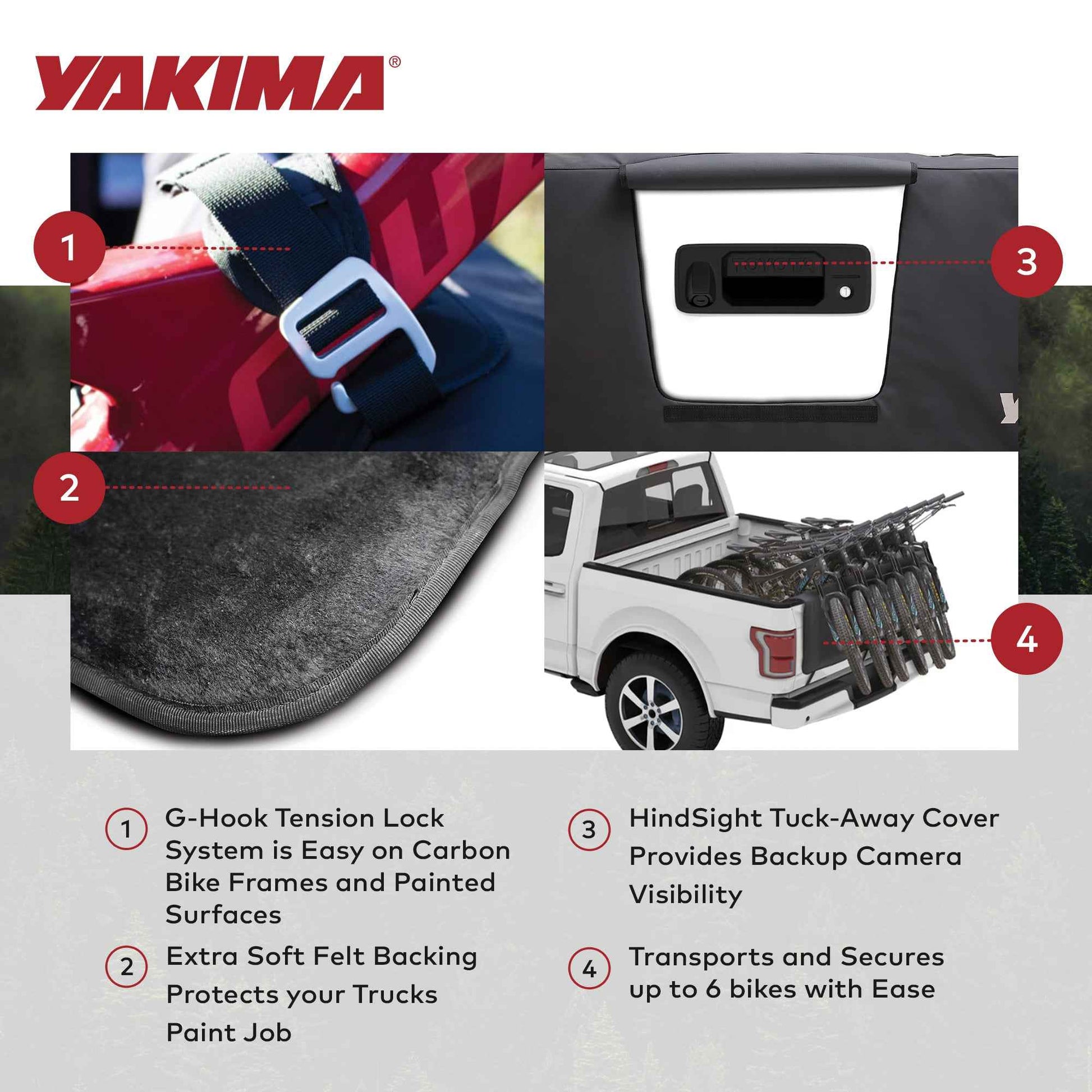 Yakima GateKeeper Full Size Truck Bed Large Polyester Tailgate Bike Pad, Black