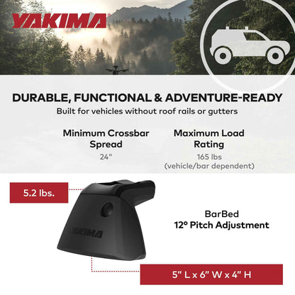 YAKIMA BaseLine Adjustable Rack Towers for Vehicles with Naked Roof, Set of 4