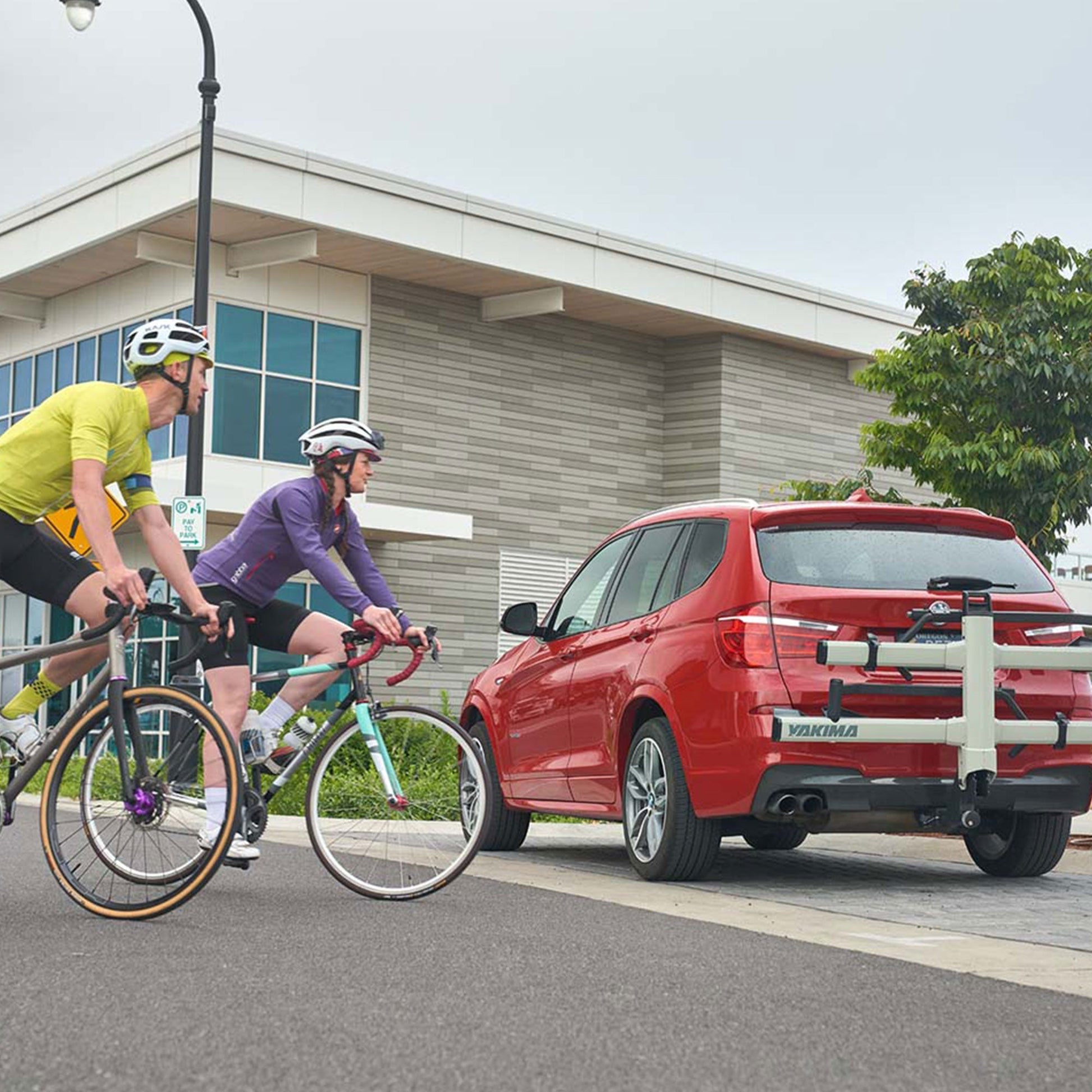 Yakima StageTwo Premium Bike Tray Hitch Bike Rack Compatible w/ 52" Wheelbases - Find Fresh Goods