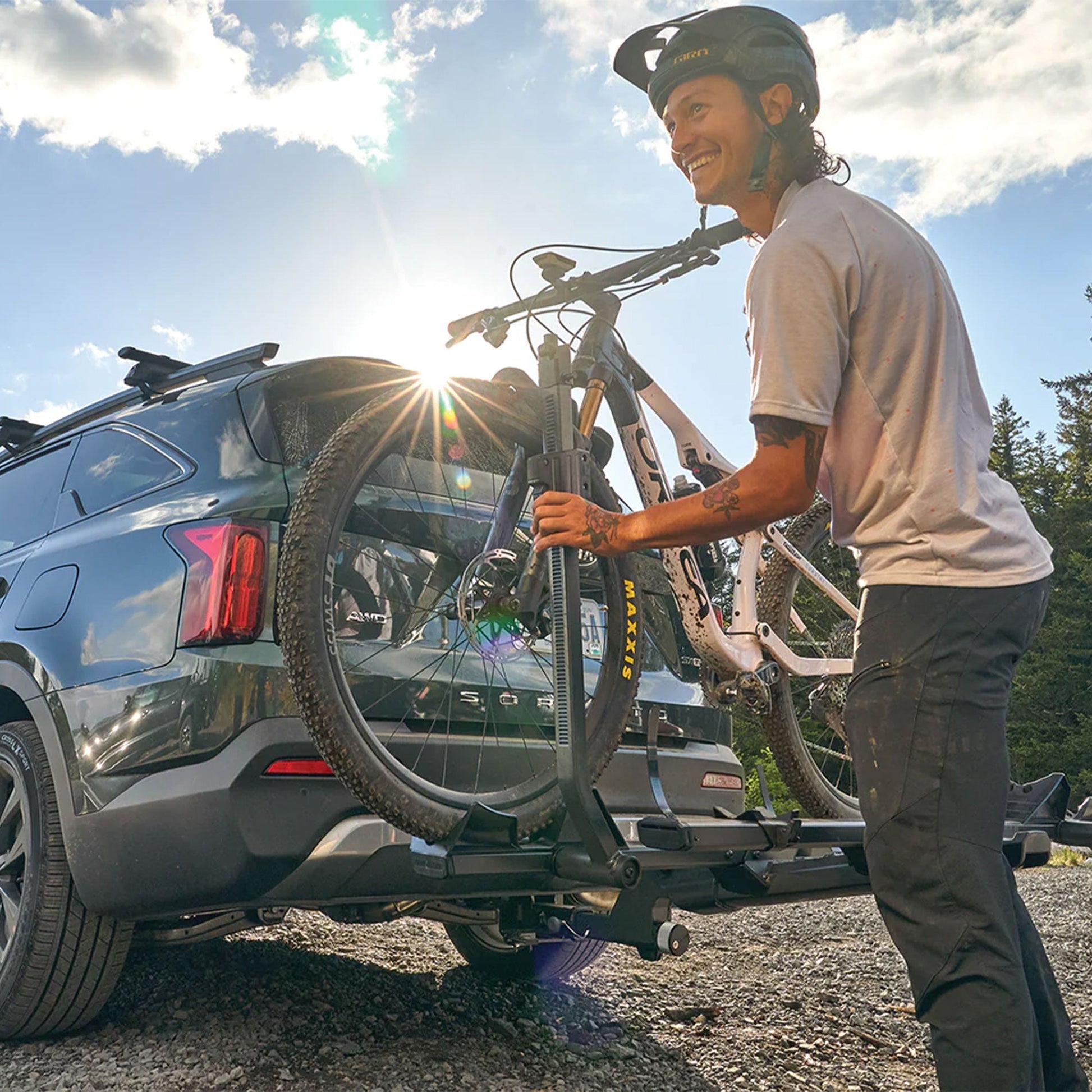Yakima StageTwo Premium 4 Bike Tray Hitch Bike Rack Compatible w/ 52" Wheelbases - Find Fresh Goods