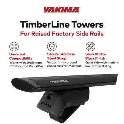 YAKIMA Crossbar Mounts Timberline Towers for Raised Factory Side Rails, Set of 4 - Find Fresh Goods