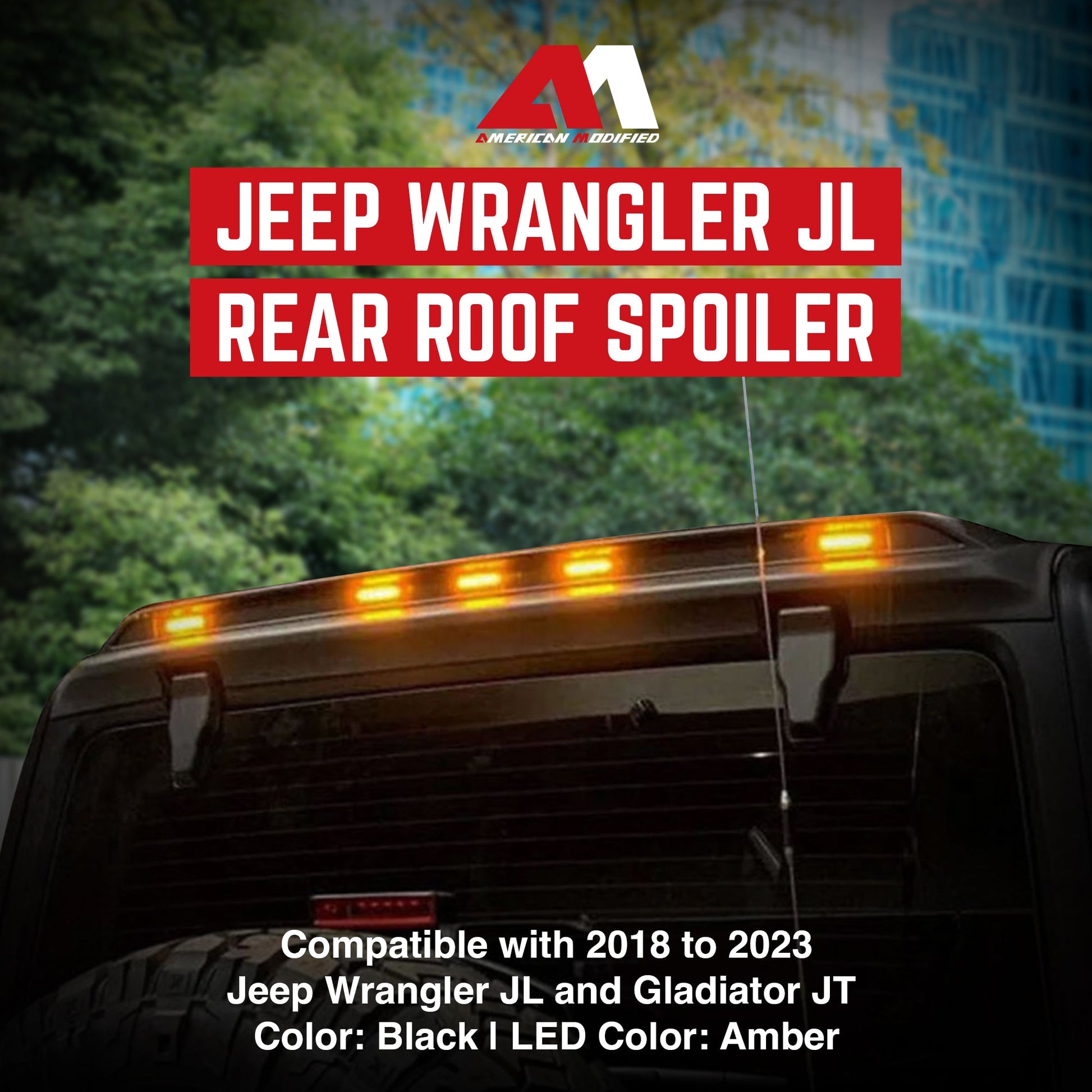 AMERICAN MODIFIED Rear Roof Spoiler for 2018-2024 Jeep Wrangler JL Model Only - Find Fresh Goods