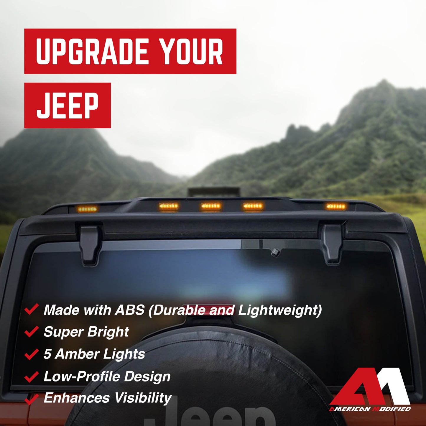 AMERICAN MODIFIED Rear Roof Spoiler for 2018-2024 Jeep Wrangler JL Model Only - Find Fresh Goods