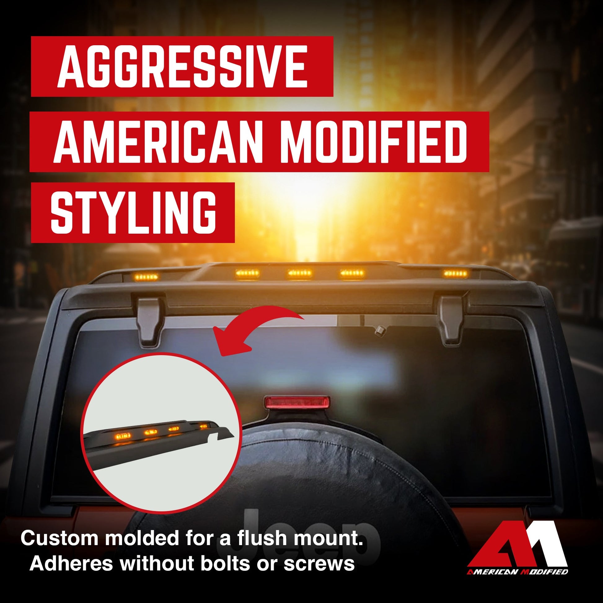 AMERICAN MODIFIED Rear Roof Spoiler for 2018-2024 Jeep Wrangler JL Model Only - Find Fresh Goods