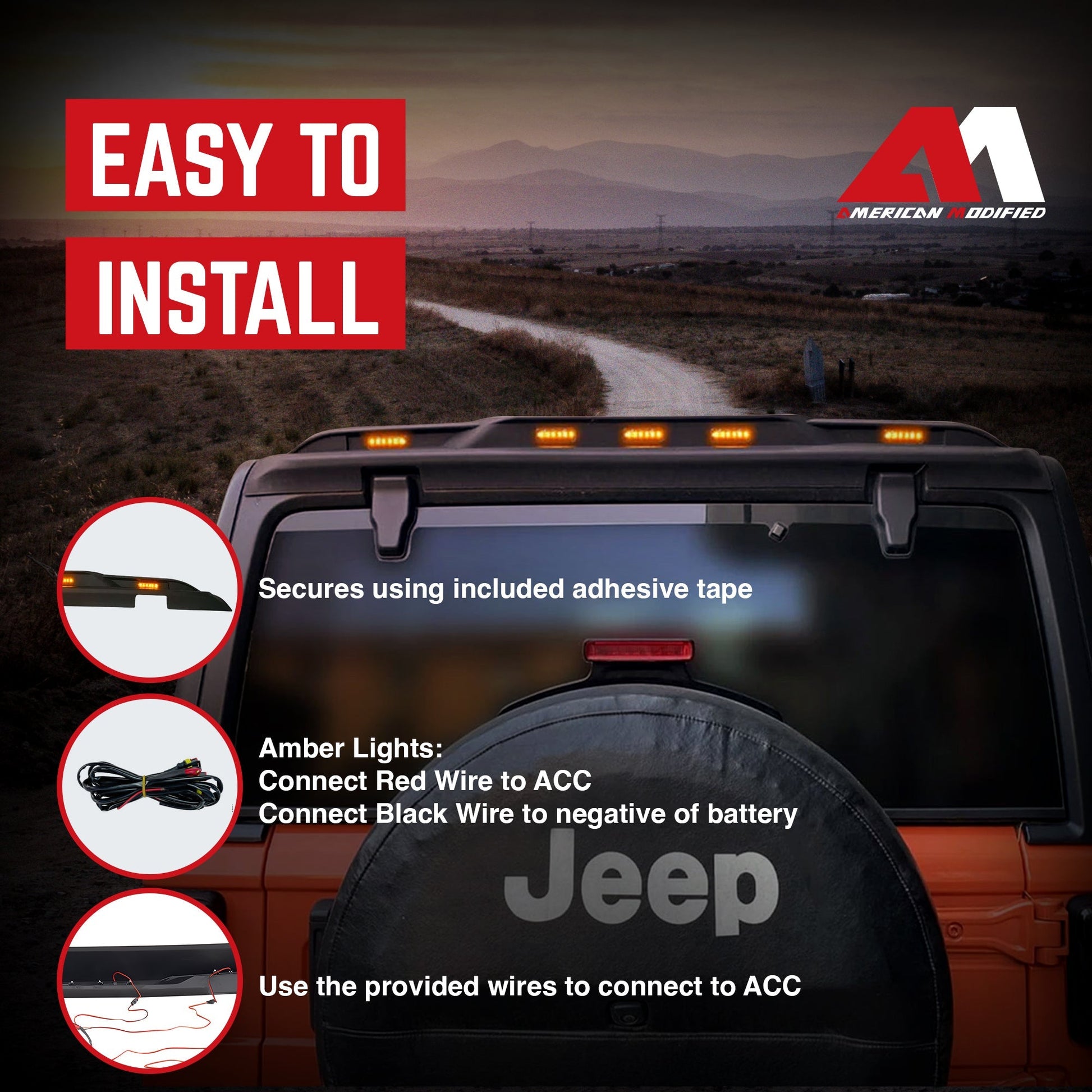 AMERICAN MODIFIED Rear Roof Spoiler for 2018-2024 Jeep Wrangler JL Model Only - Find Fresh Goods