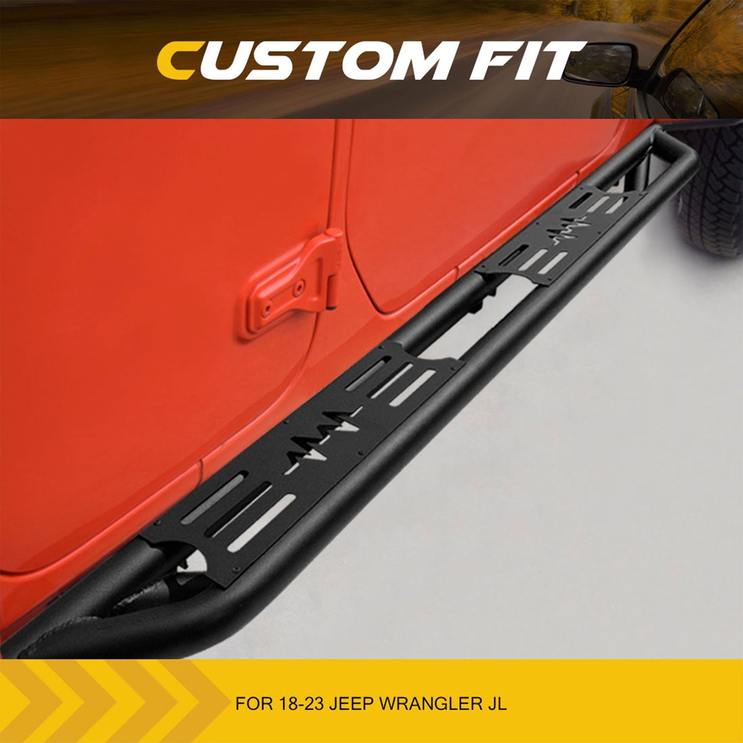 AMERICAN MODIFIED Side Step Bars Lightning Style for 18 to 23 Jeep Wrangler JL - Find Fresh Goods