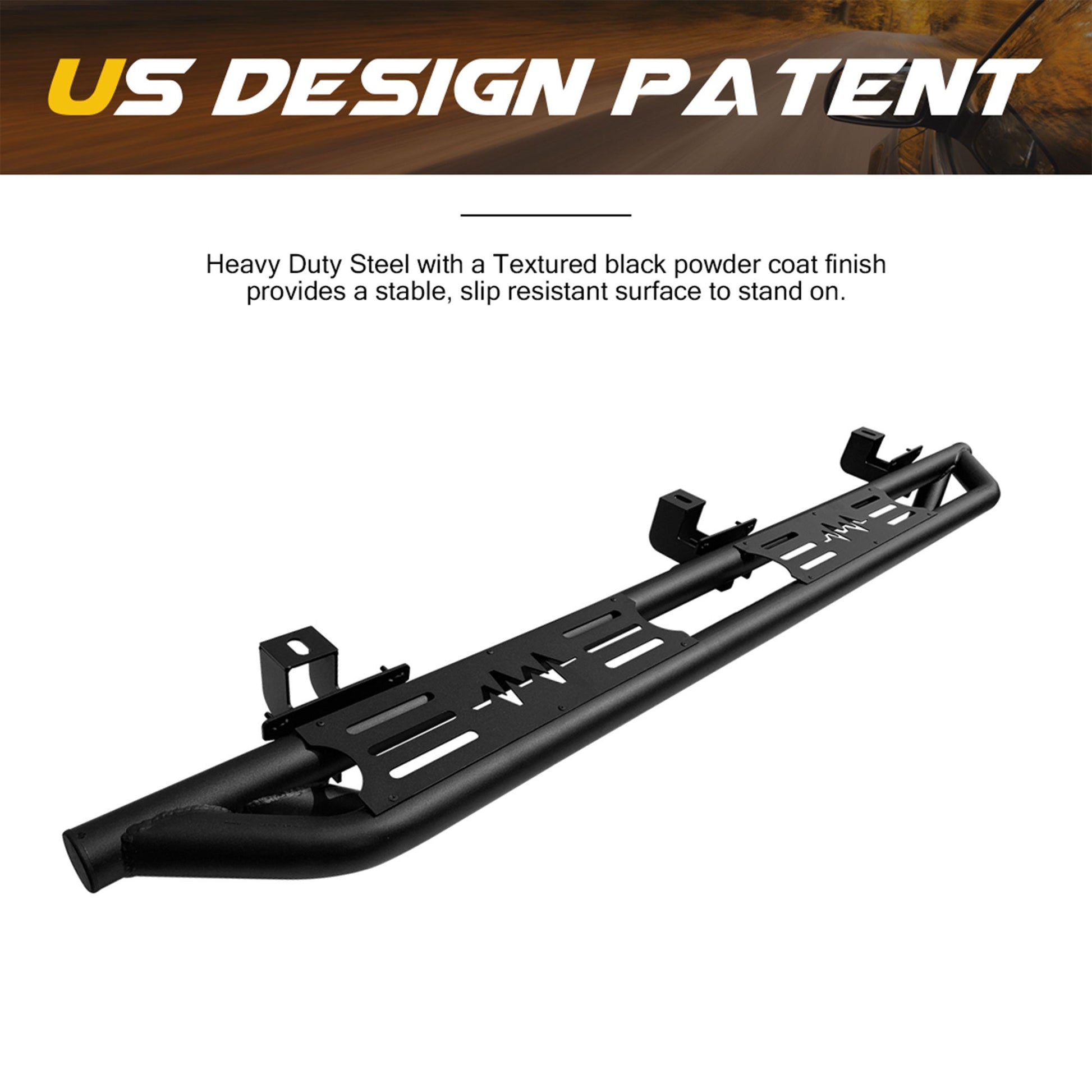 AMERICAN MODIFIED Side Step Bars Lightning Style for 18 to 23 Jeep Wrangler JL - Find Fresh Goods