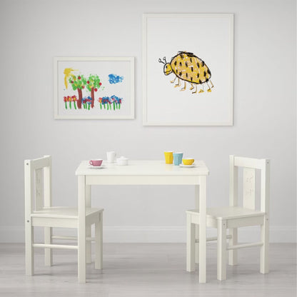 PJ Wood Durable Children's Table for Creative Play, Puzzles and Games, White