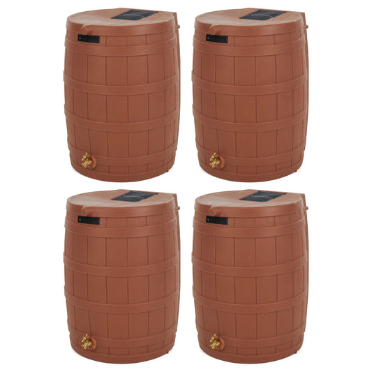 Good Ideas Rain Wizard Storage 50 Gallon Rain Barrel, Terra Cotta, (4 Pack)