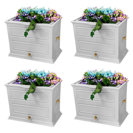 Good Ideas Savannah 42 Gal Flatback Colonial Style Rain Barrel Planter (4 Pack)