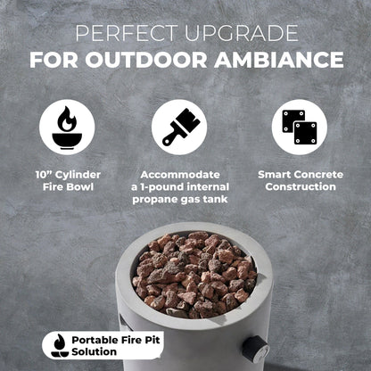 Four Seasons Courtyard 10,000 BTU 10 Inch Round Column Portable Gas Fire Pit