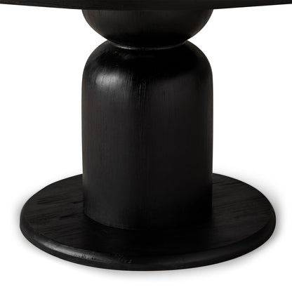 Mila Contemporary Round Wooden Dining Table in Refined Black Finish
