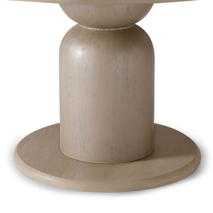 Mila Contemporary Round Wooden Dining Table in Refined White Finish