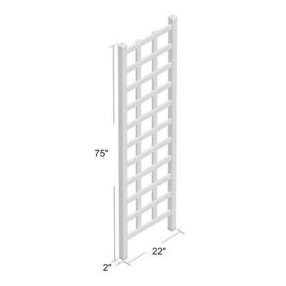 Dura-Trel Elmwood 22 x 75 Inch PVC Vinyl Outdoor Garden Patio Trellis, White