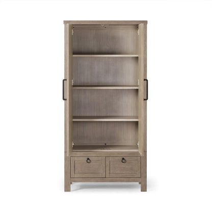 Maven Lane Vaughn Rustic Wooden Cabinet in Weathered Grey Finish